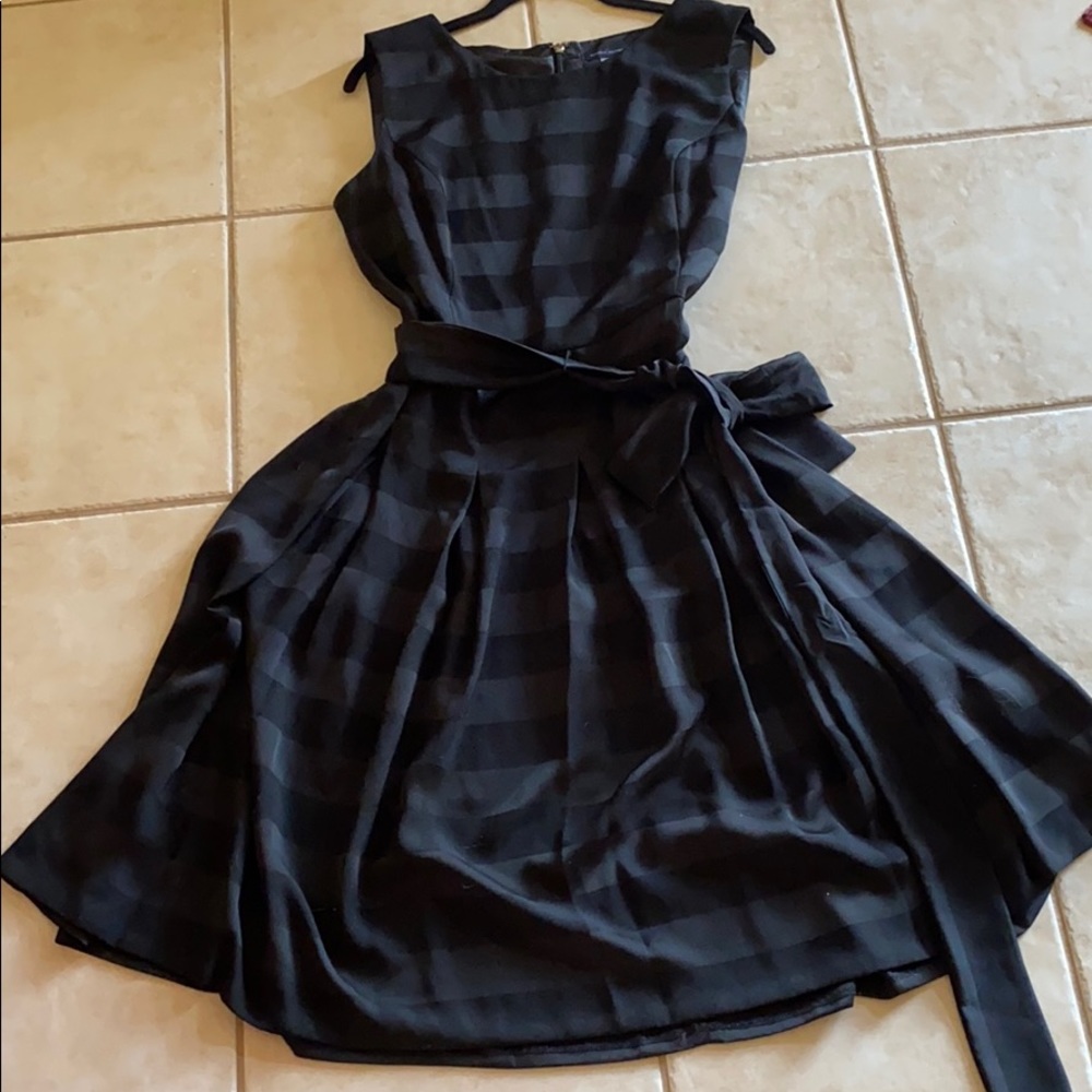 Tommy Hilfiger Black striped tie waist dress